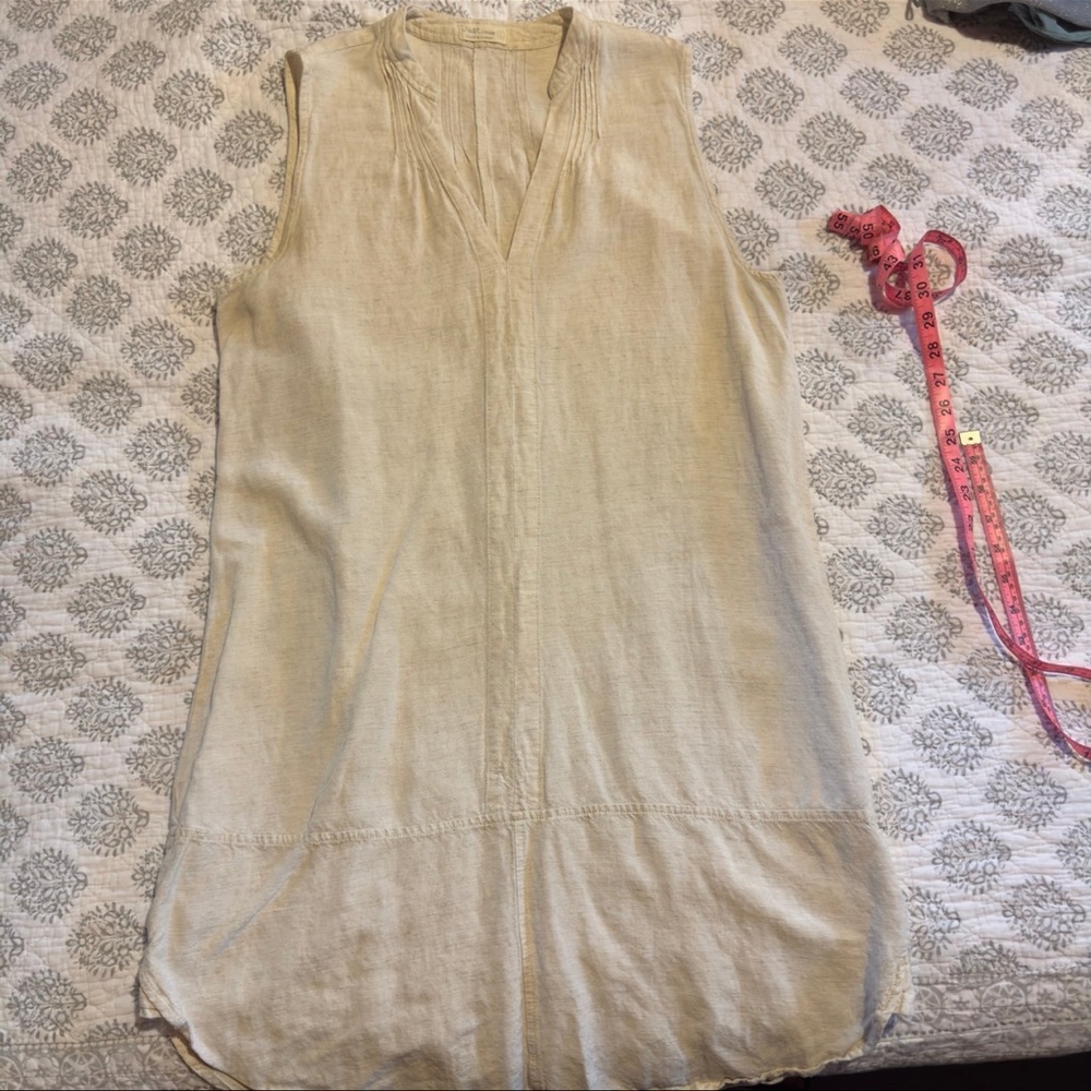 Just Living Sleeveless Pull Over Tunic Blouse Beige Size L